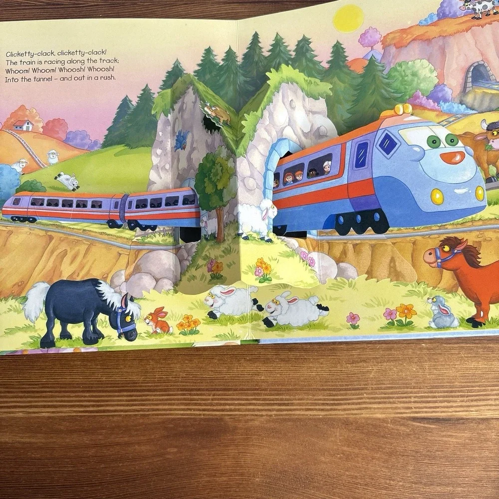 Trains Boats and Planes Pop Up Book 2003 Hardcover Complete Working Pop Ups